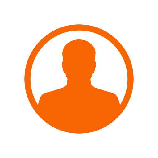 orange silhouette with circle